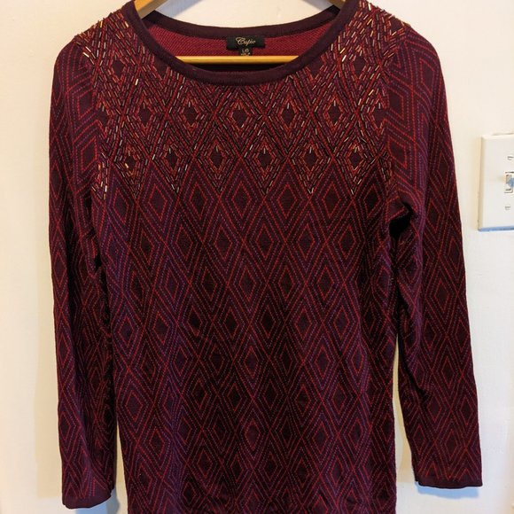 Embellished beaded long sleeve top - Picture 1 of 4